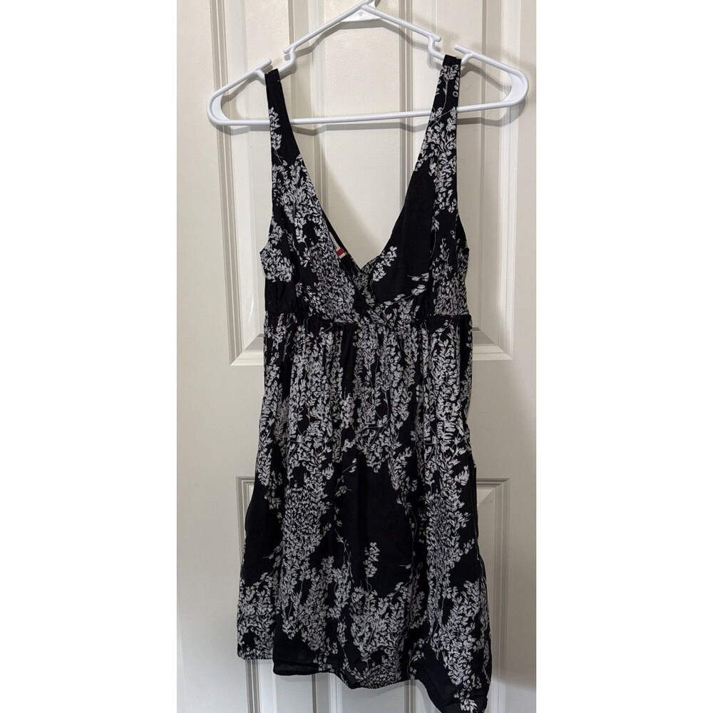 Old Navy Cotton Floral Dress Womens Size S Sleeveless Lightweight Black White